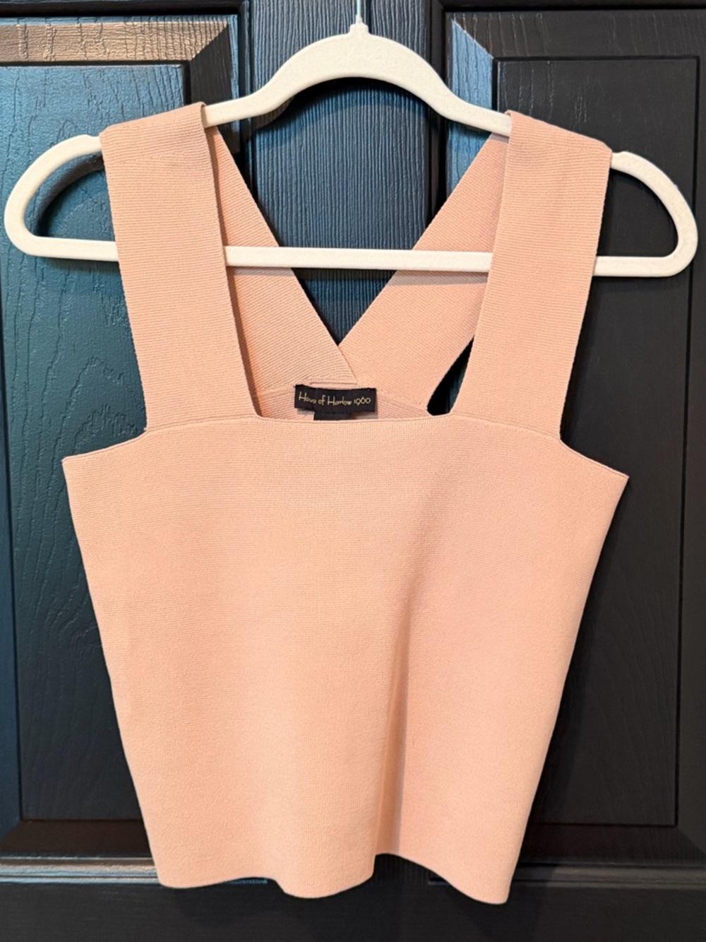 House of Harlow 1960 Compression Knit Tank NWT Toasted Almond Wide Strap Top - Picture 3 of 15